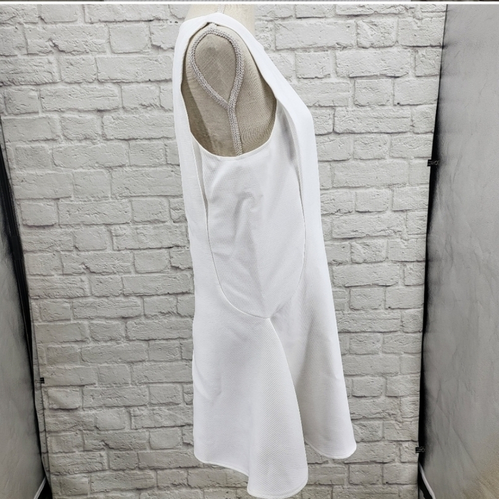 BooHoo White Sia Sporty Textured Fit and Flare Mini Dress Size 10 - Picture 9 of 10